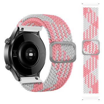 20 mm Samsung Galaxy Watch Active 2 - 40 mm / Watch (42 mm) klokkerem med flettemønster - Rosa / Hvit