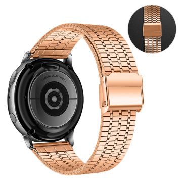 Samsung Galaxy Watch 3 (41 mm) / Watch (42 mm) klokkerem i rustfritt stål med syv perler - Rose Gull