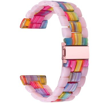 20 mm fargespleiset harpiks urrem for Samsung Galaxy Watch - Glitter Rosa / Fargerik