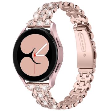 Samsung Galaxy Watch 3 (41 mm) / Watch (42 mm) klokkerem med rhinestone-dekor - Rosa / Gull