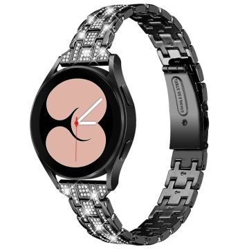 Samsung Galaxy Watch 3 (41mm) / Watch (42mm) rhinestone i klokkerem i rustfritt stål - Svart