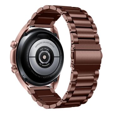 20 mm klokkerem i rustfritt stål med trippelperler til Samsung Galaxy Watch - Bronse