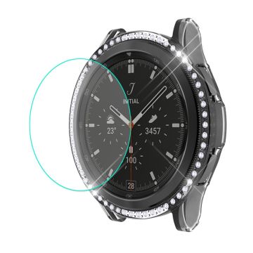 ENKAY Samsung Galaxy Watch 4 Classic (42 mm) strassdeksel + skjermbeskytter i herdet glass - Gjennomsiktig