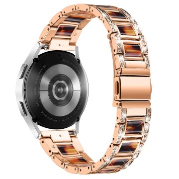 Urrem med rhinestone-dekor i harpiks til Samsung Galaxy Watch 4 - Rose Gull / Tortoiseshell Color