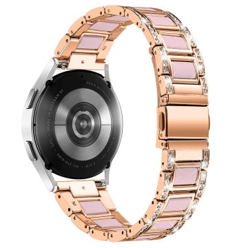 Urrem med rhinestone-dekor i harpiks til Samsung Galaxy Watch 4 - Rose Gull / Rosa