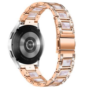 Urrem med rhinestone-dekor i harpiks til Samsung Galaxy Watch 4 - Rose Gull / Rosa Miks