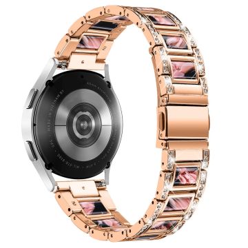 Urrem med rhinestone-dekor i harpiks til Samsung Galaxy Watch 4 - Rose Gull / Svart Rosa Mix