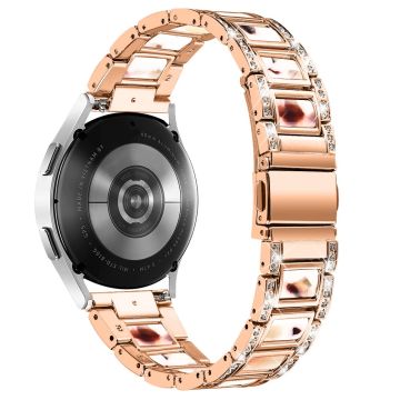 Urrem med rhinestone-dekor i harpiks til Samsung Galaxy Watch 4 - Rose Gull / Nougatmønster