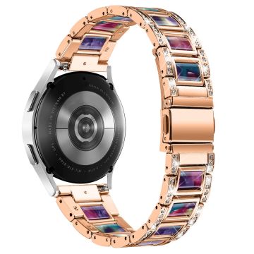 Urrem med rhinestone-dekor i harpiks til Samsung Galaxy Watch 4 - Rose Gull / Fargerik