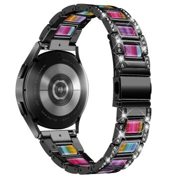 Urrem med rhinestone-dekor i harpiks til Samsung Galaxy Watch 4 - Svart / Fargerik