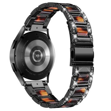 Urrem med rhinestone-dekor i harpiks til Samsung Galaxy Watch 4 - Svart / Tortoiseshell Color