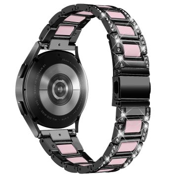 Urrem med rhinestone-dekor i harpiks til Samsung Galaxy Watch 4 - Svart / Rosa