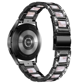 Urrem med rhinestone-dekor i harpiks til Samsung Galaxy Watch 4 - Svart / Rosa Miks