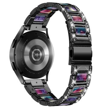 Urrem med rhinestone-dekor i harpiks til Samsung Galaxy Watch 4 - Svart / Lilla Grønn Blanding