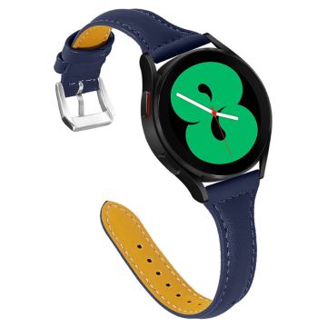 Seamline stil kuskinn ekte lærklokkerem for Samsung Galaxy Watch - Mørkeblå