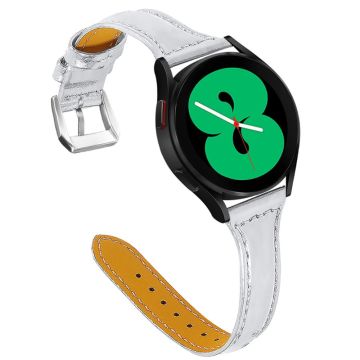 Seamline stil kuskinn ekte lærklokkerem for Samsung Galaxy Watch - Lyst Sølv