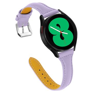 Seamline stil kuskinn ekte lærklokkerem for Samsung Galaxy Watch - Lyselilla