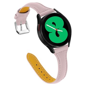 Seamline stil kuskinn ekte lærklokkerem for Samsung Galaxy Watch - Lyserosa