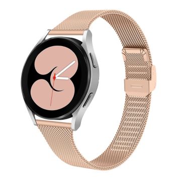 20 mm milanesisk klokkerem i rustfritt stål til Samsung Galaxy Watch 4 - Rose Gull