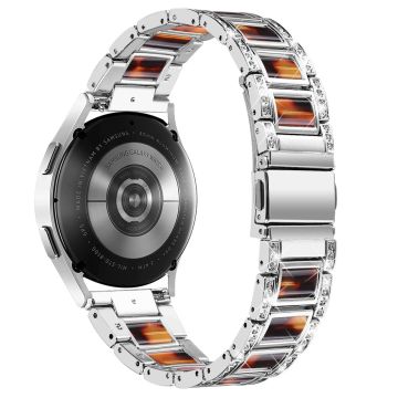 Urrem med rhinestone-dekor i harpiks til Samsung Galaxy Watch 4 - Sølv / Tortoiseshell Color