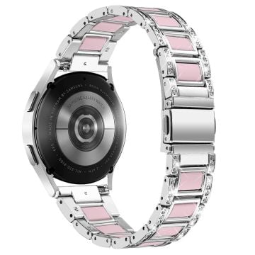 Urrem med rhinestone-dekor i harpiks til Samsung Galaxy Watch 4 - Sølv / Rosa