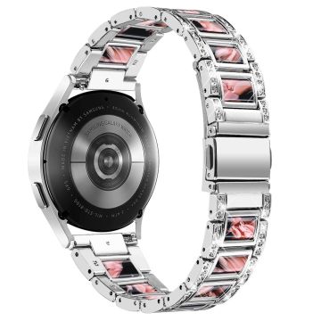 Urrem med rhinestone-dekor i harpiks til Samsung Galaxy Watch 4 - Sølv / Svart Rosa Mix