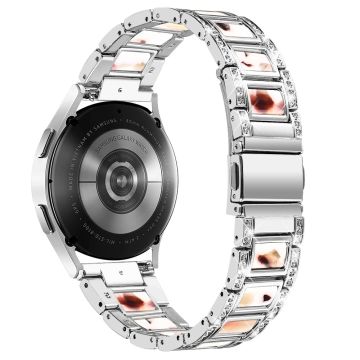 Urrem med rhinestone-dekor i harpiks til Samsung Galaxy Watch 4 - Sølv / Nougatmønster