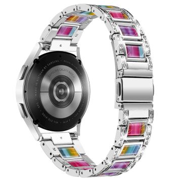 Urrem med rhinestone-dekor i harpiks til Samsung Galaxy Watch 4 - Sølv / Fargerik