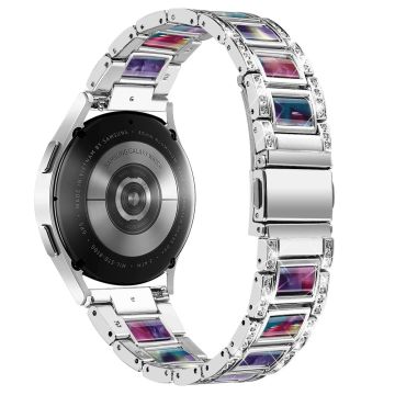 Urrem med rhinestone-dekor i harpiks til Samsung Galaxy Watch 4 - Sølv / Lilla Grønn Blanding