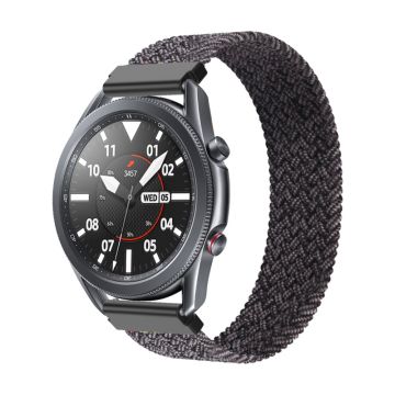 Elastisk klokkerem i nylon til Samsung Galaxy Watch 4 - Metallisk Svart Størrelse: Xl