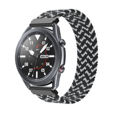 Elastisk klokkerem i nylon til Samsung Galaxy Watch 4 - Svart / Svart