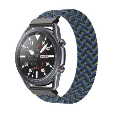 Elastisk flettet nylonklokkerem til Samsung Galaxy Watch 4 - Svart / Blå / Grønn Størrelse: Xs