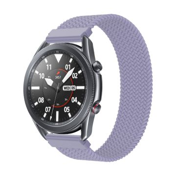 Elastisk flettet nylonklokkerem til Samsung Galaxy Watch 4 - Lavendel Lilla Størrelse: Xs