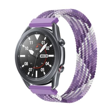 Elastisk flettet nylonklokkerem til Samsung Galaxy Watch 4 - Grape Purple Størrelse: Xs