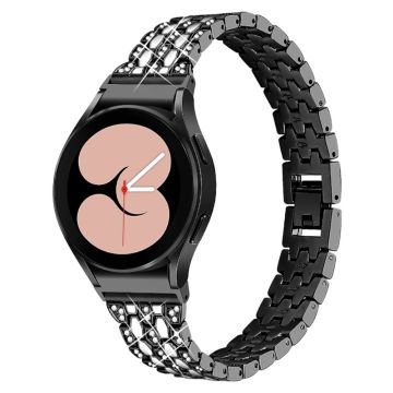 Urrem med rhinestone-dekor til Samsung Galaxy Watch 4 - Svart / Hvit