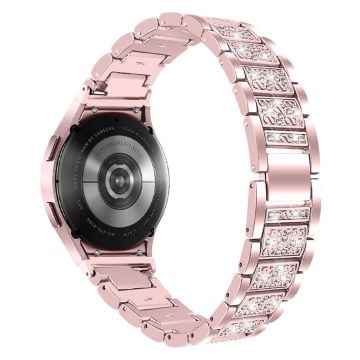 Urrem med rhinestone i rustfritt stål til Samsung Galaxy Watch 4 - Rosa Rose