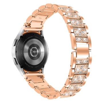 Urrem med rhinestone i rustfritt stål til Samsung Galaxy Watch 4 - Rose Gull