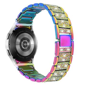 Urrem med rhinestone i rustfritt stål til Samsung Galaxy Watch 4 - Flerfarget