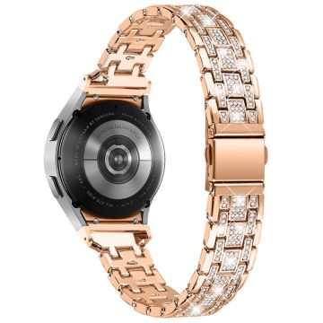 Urrem med rhinestone i rustfritt stål til Samsung Galaxy Watch 4 - Rose Gull