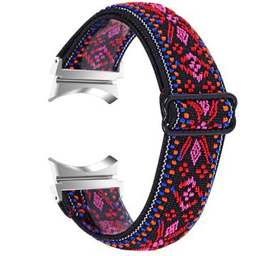 Samsung Galaxy Watch 5 / 4 elastisk nylonklokkerem - Rød Tribal Blomstermønster