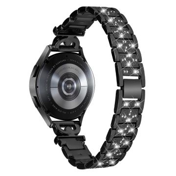 Samsung Galaxy Watch 6 / 6 Classic / 5 / 4 strassrem i rustfritt stål - Svart