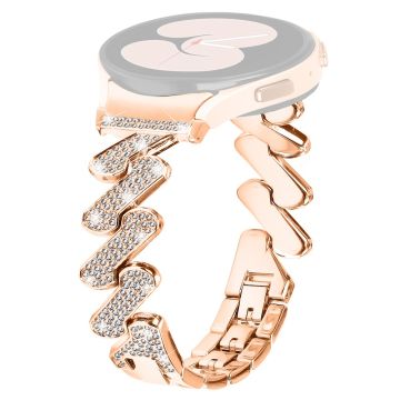 Samsung Galaxy Watch 5 / 4 rhinestone luksusdekor metallrem - Rose Gull