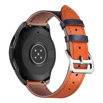 Samsung Galaxy Watch 5 / 5 Pro urrem i ekte skinn med tekstur - Oransje / Indigo