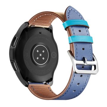 Samsung Galaxy Watch 5 / 5 Pro urrem i ekte skinn med tekstur - Beige / Himmelblå