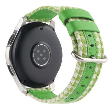 Samsung Galaxy Watch 5 / 5 Pro rutete klokkerem i skinn i nylonstil - Grønn / Yellow Plaid