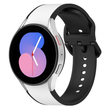 Samsung Galaxy Watch 5 / 4 / 3 tofarget klokkerem i silikon - Hvit / Svart