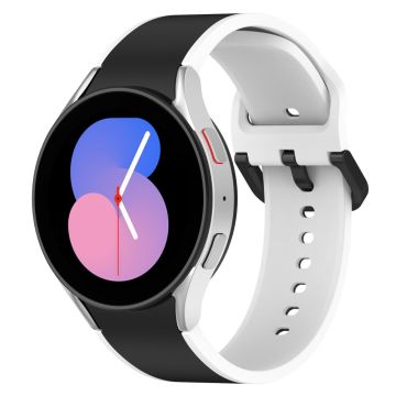 Samsung Galaxy Watch 5 / 4 / 3 tofarget klokkerem i silikon - Svart / Hvit