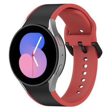 Samsung Galaxy Watch 5 / 4 / 3 tofarget klokkerem i silikon - Svart / Rød