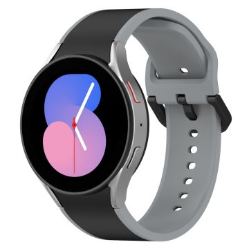 Samsung Galaxy Watch 5 / 4 / 3 tofarget klokkerem i silikon - Svart / Grå