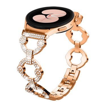 Samsung Galaxy Watch 5 / 5 Pro / (42 mm) klokkerem med rhinestone-dekor - Rose Gull